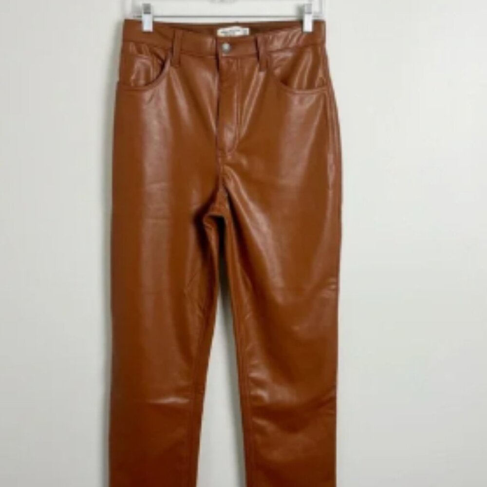 Abercrombie & Fitch The 90’s Straight Ultra High Rise Faux Leather Pants Size 2